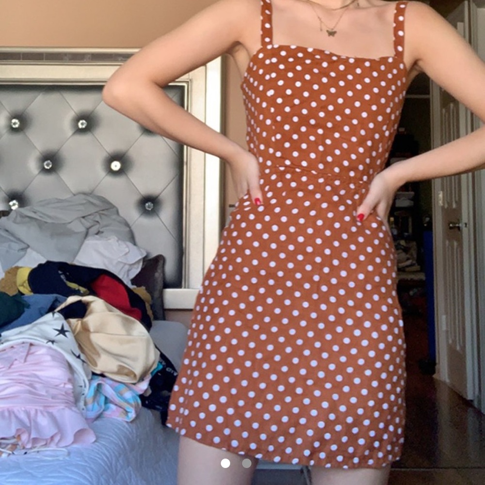 faithfull the brand polka dot linen dress